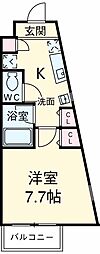 京王線 千歳烏山駅 徒歩2分の賃貸マンション 1階1Kの間取り