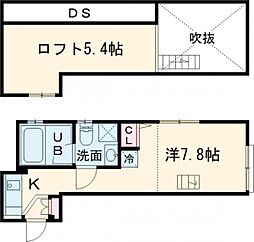 京王線 桜上水駅 徒歩9分の賃貸アパート 2階1Kの間取り