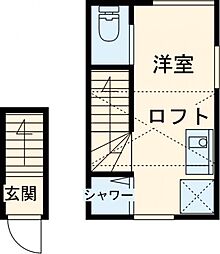 ＬａＬａ柴又 2階ワンルームの間取り