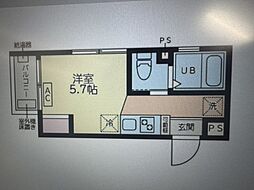 京王線 芦花公園駅 徒歩7分の賃貸マンション 3階1Kの間取り