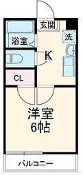 レガーロ桶川 3階1Kの間取り