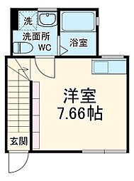 JR川越線 日進駅 徒歩12分の賃貸アパート 2階ワンルームの間取り