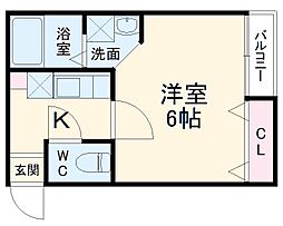 ヴィラート上尾春日 2階1Kの間取り