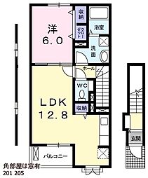 レジェンドXIII 2階1LDKの間取り