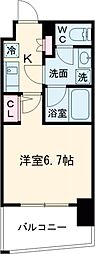 東武東上線 大山駅 徒歩8分の賃貸マンション 7階1Kの間取り