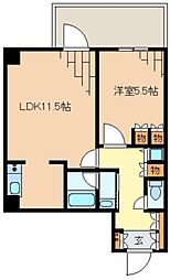レジディア文京音羽 1階1LDKの間取り