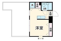 名古屋市営鶴舞線 原駅 徒歩8分の賃貸マンション 5階ワンルームの間取り