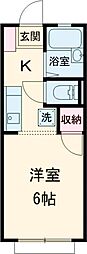 JR中央線 三鷹駅 徒歩9分の賃貸アパート 2階1Kの間取り