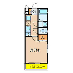 JR総武線 幕張駅 徒歩10分の賃貸アパート 2階1Kの間取り