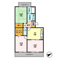 東葉高速鉄道 八千代中央駅 徒歩20分の賃貸アパート 3階3DKの間取り