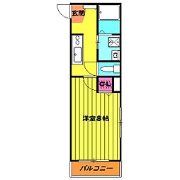 フラット梅島 1階1Kの間取り