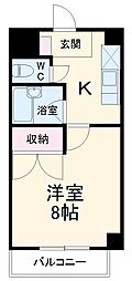 名古屋市営桜通線 瑞穂区役所駅 徒歩3分の賃貸マンション 1階1Kの間取り