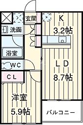 東京メトロ千代田線 綾瀬駅 徒歩5分の賃貸マンション 4階1LDKの間取り
