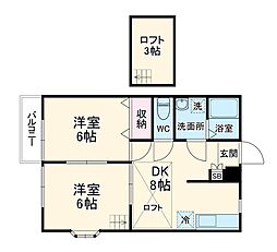 Ｂｅｅ　アムール 2階2DKの間取り