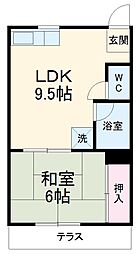 ジュネス明光C 1LDKの間取図画像