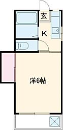 JR中央線 三鷹駅 バス19分 野崎下車 徒歩1分の賃貸アパート 2階1Kの間取り
