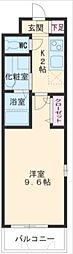 ヴィルベリー 1Kの間取図画像