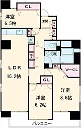 シャンテメゾン田仲 10階3LDKの間取り