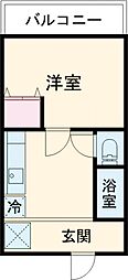 エスポワール 3階1Kの間取り
