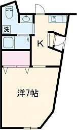 東武伊勢崎線 西新井駅 徒歩19分の賃貸アパート 2階1Kの間取り