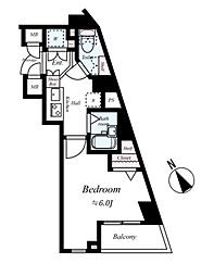 グラントゥルース氷川台 102 1階1Kの間取り
