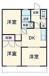 シティーロード田沼 3DKの間取図画像