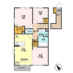 ルピナス 2階3LDKの間取り