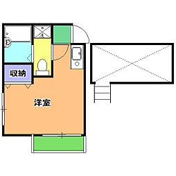 プロミネンス柳沢 2階ワンルームの間取り