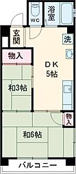 一ツ橋マンション 3階2DKの間取り
