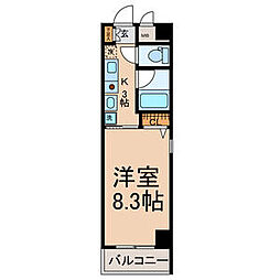 名古屋市営鶴舞線 鶴舞駅 徒歩8分の賃貸マンション 3階1Kの間取り