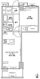 京王線 府中駅 徒歩15分の賃貸マンション 6階1LDKの間取り