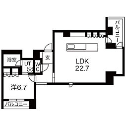 ＩＺＵＭＩ　1 9階1LDKの間取り