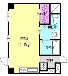 名古屋市営東山線 新栄町駅 徒歩7分の賃貸マンション 18階ワンルームの間取り