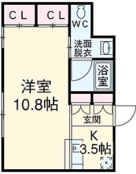 名古屋市営東山線 新栄町駅 徒歩7分の賃貸マンション 18階ワンルームの間取り