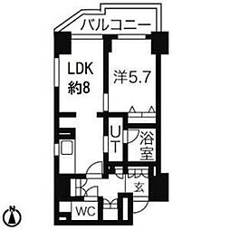 名古屋市営桜通線 車道駅 徒歩4分の賃貸マンション 3階1DKの間取り