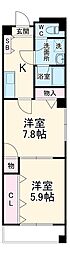 名古屋市営東山線 覚王山駅 徒歩9分の賃貸マンション 2階2Kの間取り