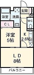 名古屋市営鶴舞線 庄内通駅 徒歩4分の賃貸マンション 2階2Kの間取り