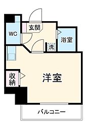 名古屋市営東山線 今池駅 徒歩9分の賃貸マンション 4階1Kの間取り