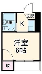 城南ビル 4階ワンルームの間取り