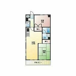 ＳＴビル 6階2LDKの間取り