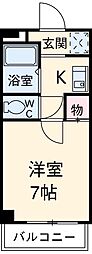 エスポワール名古屋 7階1Kの間取り