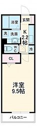 ラメール 1階1Kの間取り