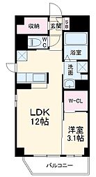 名古屋市営鶴舞線 浅間町駅 徒歩2分の賃貸マンション 5階1LDKの間取り