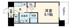 名古屋市営東山線 名古屋駅 徒歩7分の賃貸マンション 2階1Kの間取り