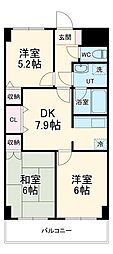 アビタシオン薮崎 3DKの間取図画像