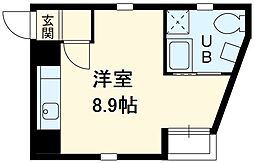 名古屋市営名城線 東別院駅 徒歩4分の賃貸アパート 1階1Kの間取り