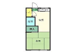 渡辺ハウス 1DKの間取図画像