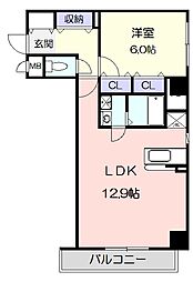 アースヒル東白壁 1LDKの間取図画像