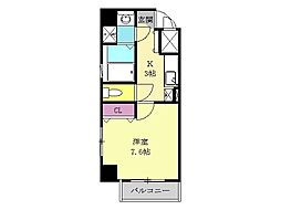 名古屋市営桜通線 高岳駅 徒歩8分の賃貸マンション 4階1Kの間取り