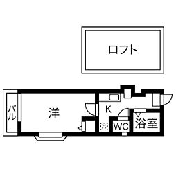 名古屋市営桜通線 吹上駅 徒歩10分の賃貸アパート 2階1Kの間取り
